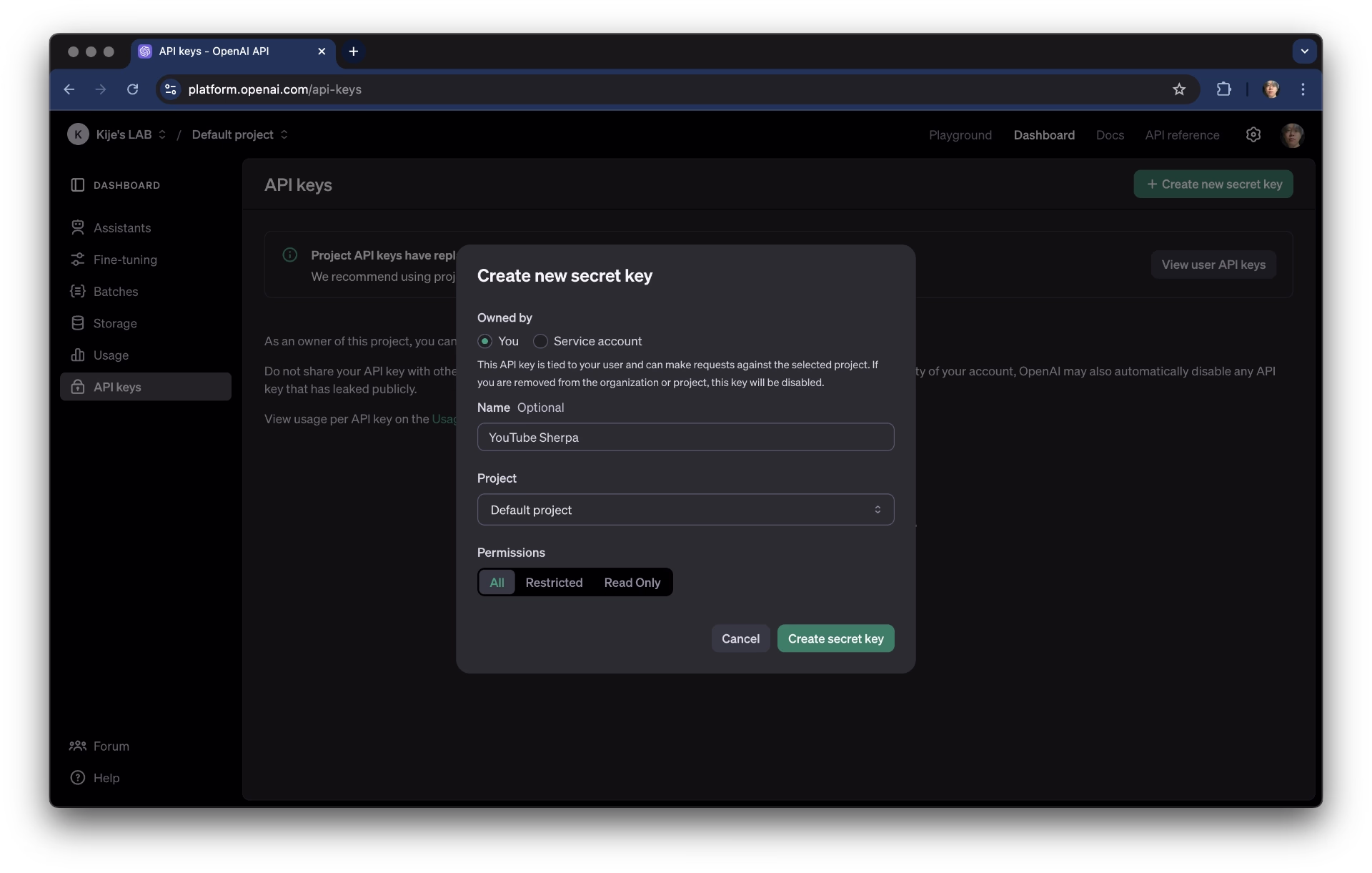 Youtube Sherpa Service Screenshot - Park Kije Portfolio